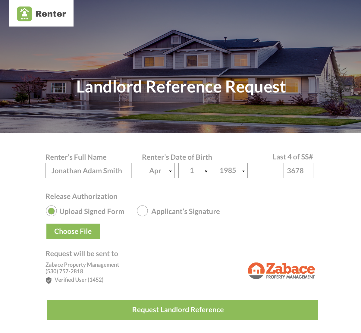 Accept Landlord Reference Online